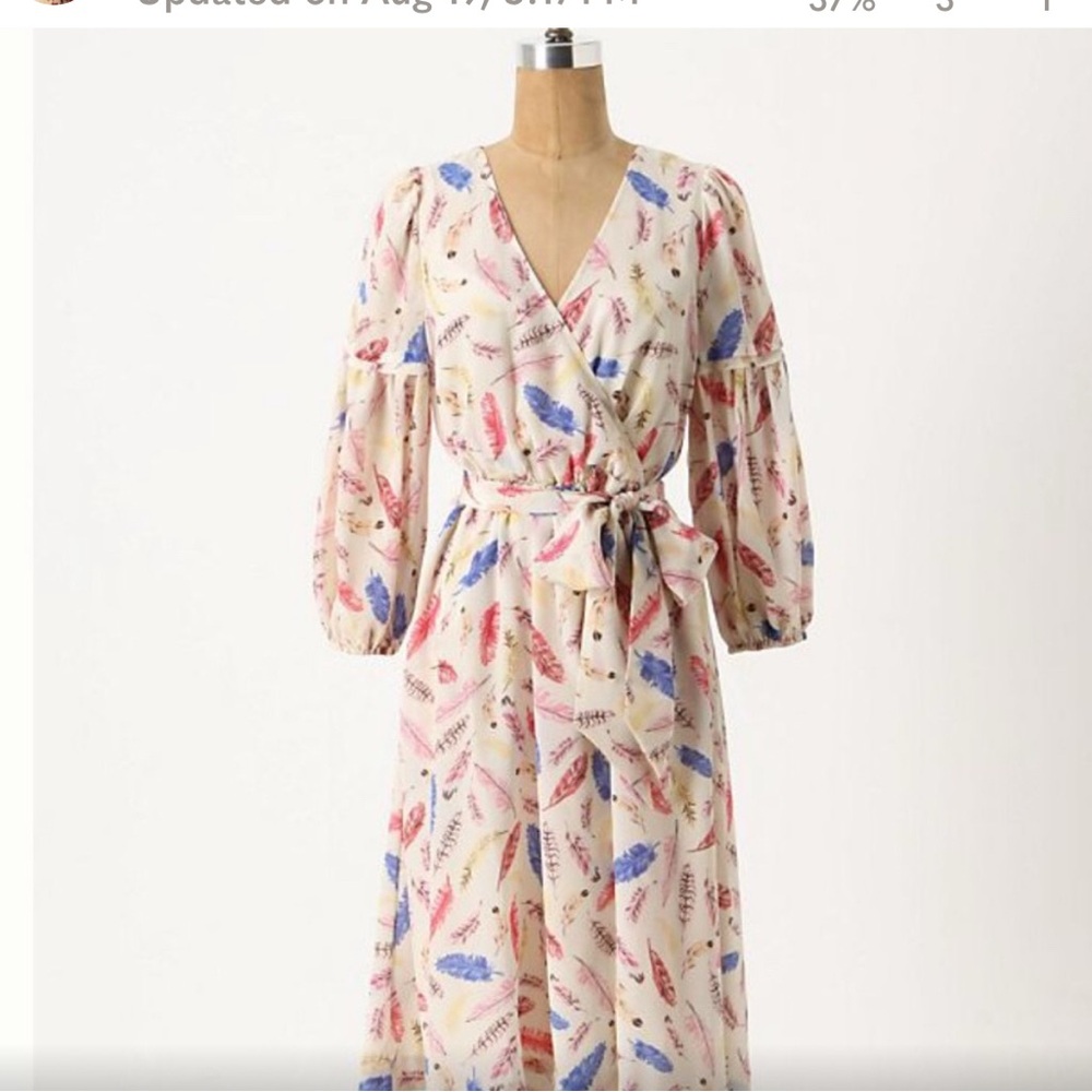 100% silk Floral Wrap Dress with Belt | anthropology